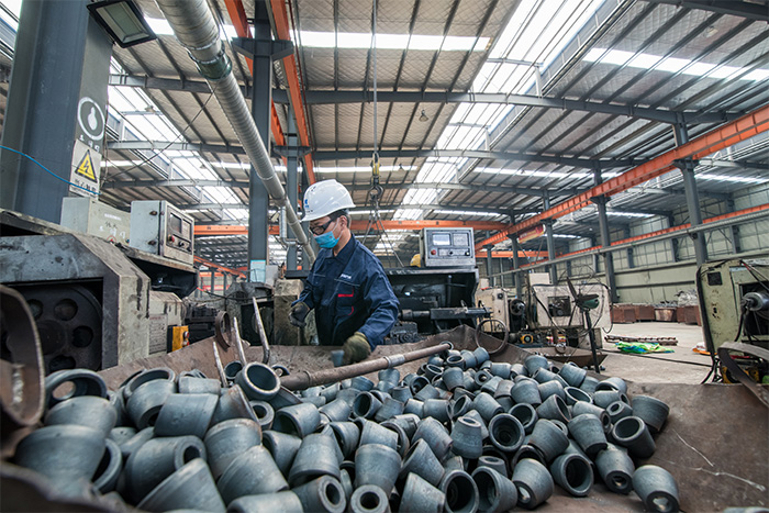 西安網架配件-錐頭加工車間